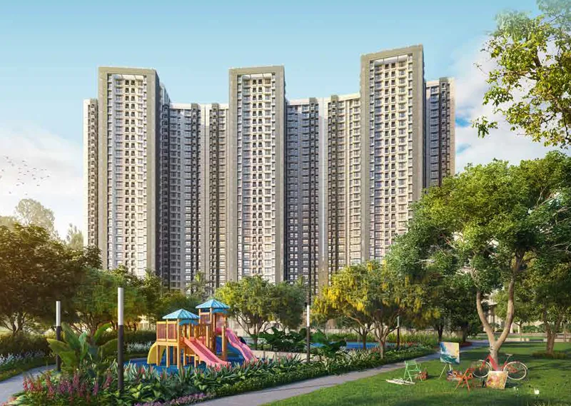 Godrej New Launch Mumbai - Luxury facade and green gardens of Godrej Upvan